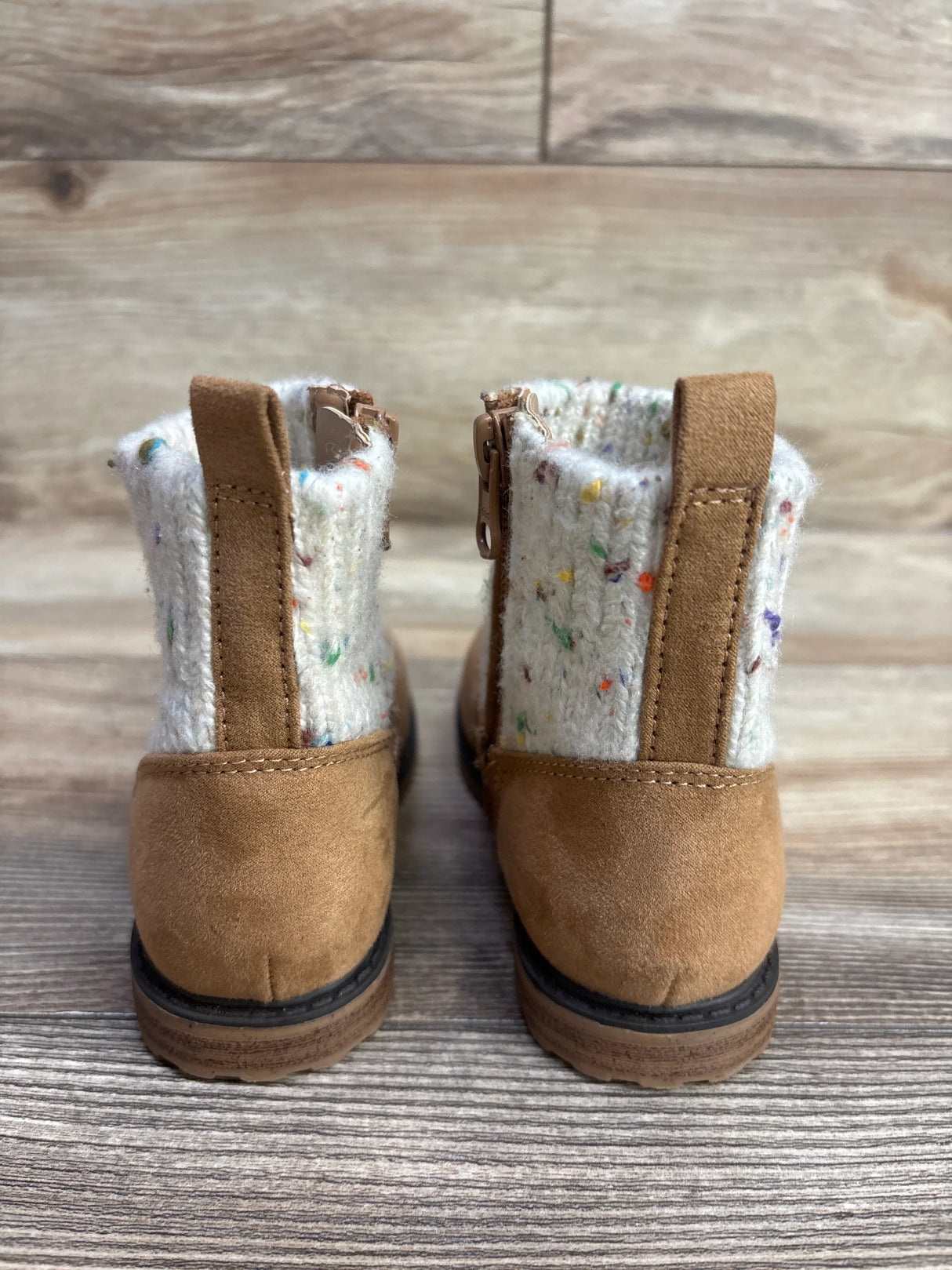 Cat & Jack Emmaline Knit Boots Cognac sz 9c