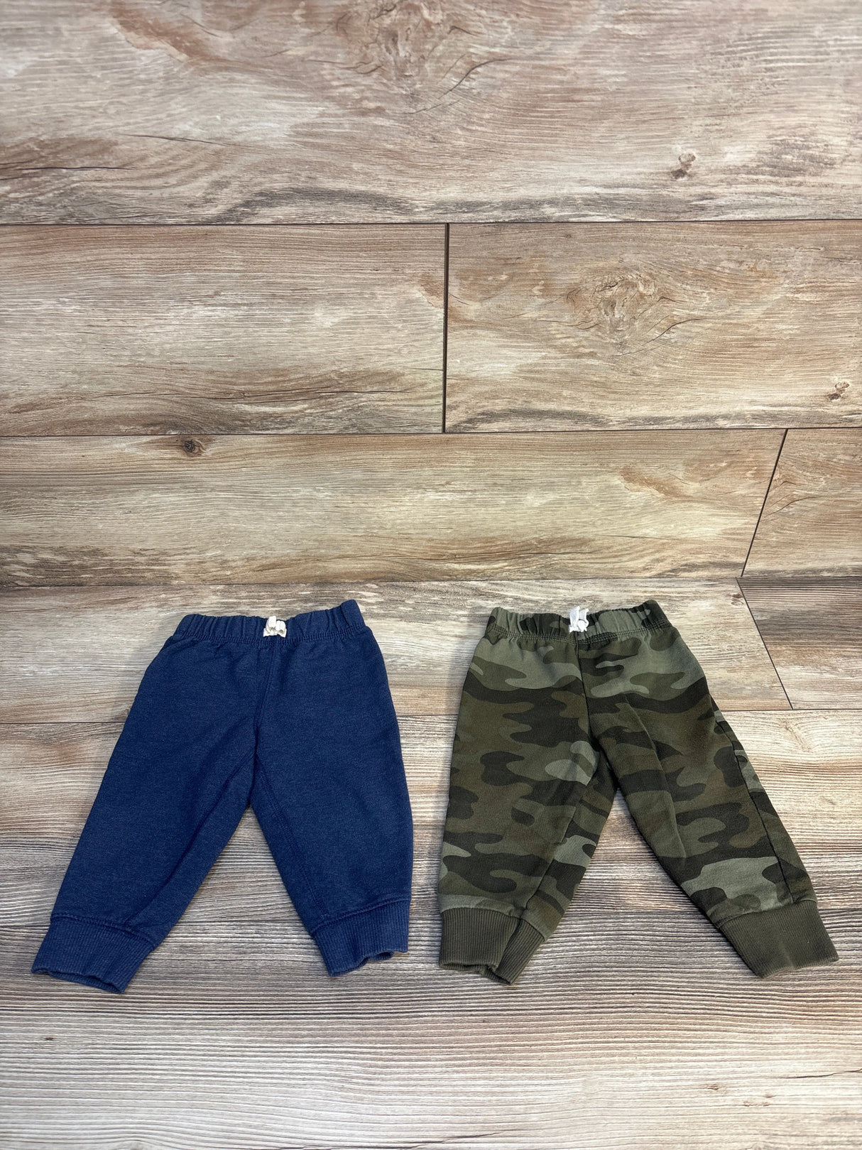 Carter's 2pk Boy Pull-On Drawstring Joggers Navy/Camo sz 9m