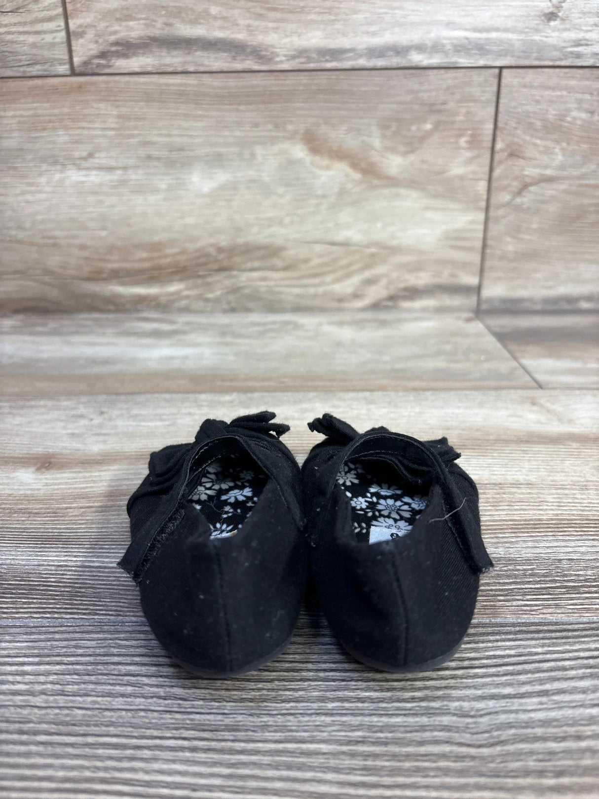 Teeny Toes Mary Jane Bow Flats Black sz 3c