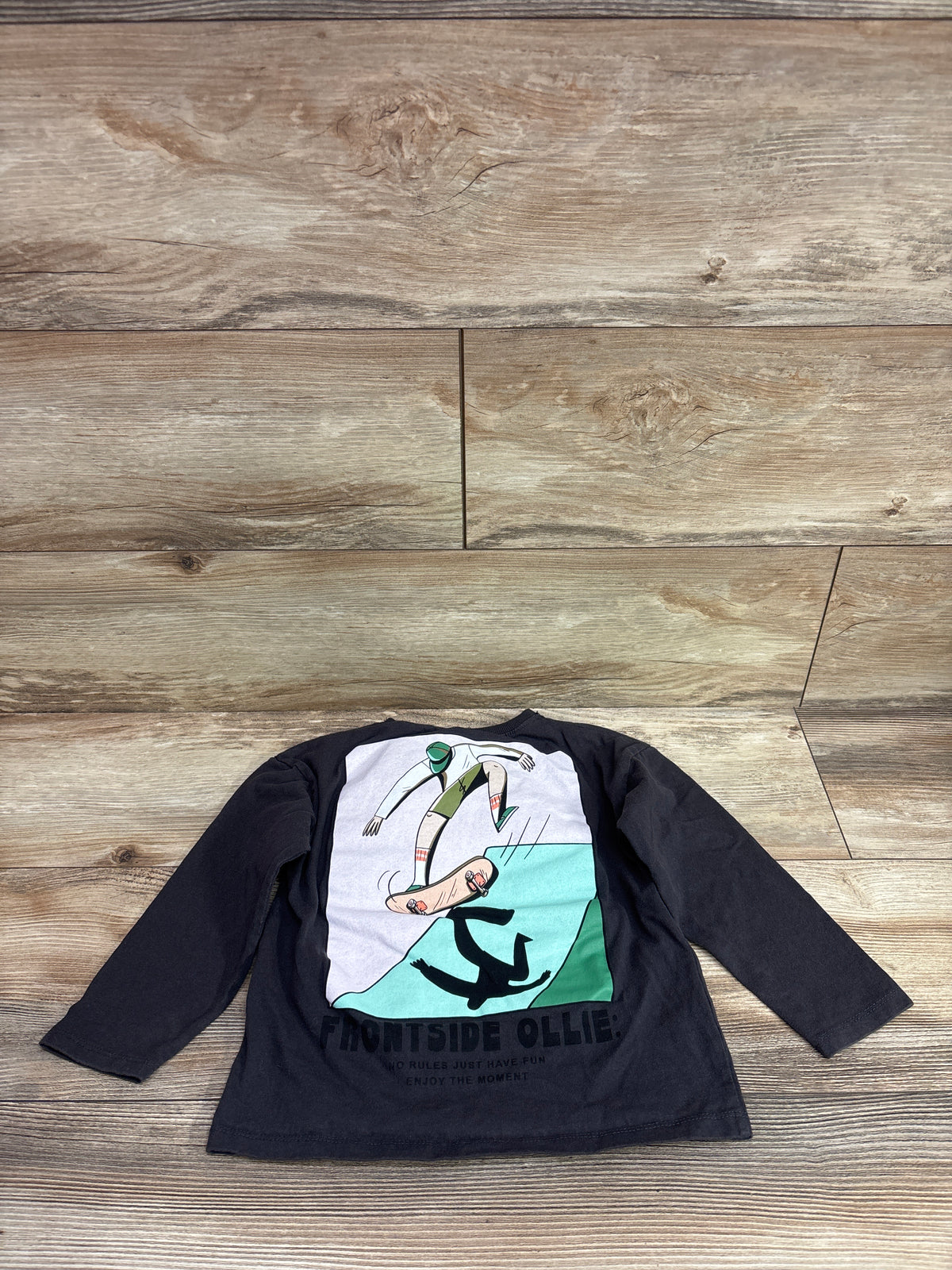 Zara Long Sleeve Frontside Ollie Shirt Grey sz 5T
