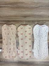 Sandjest 3pk  Cotton Arm-In Zipper Sleep Sacks Beige sz 0-2m