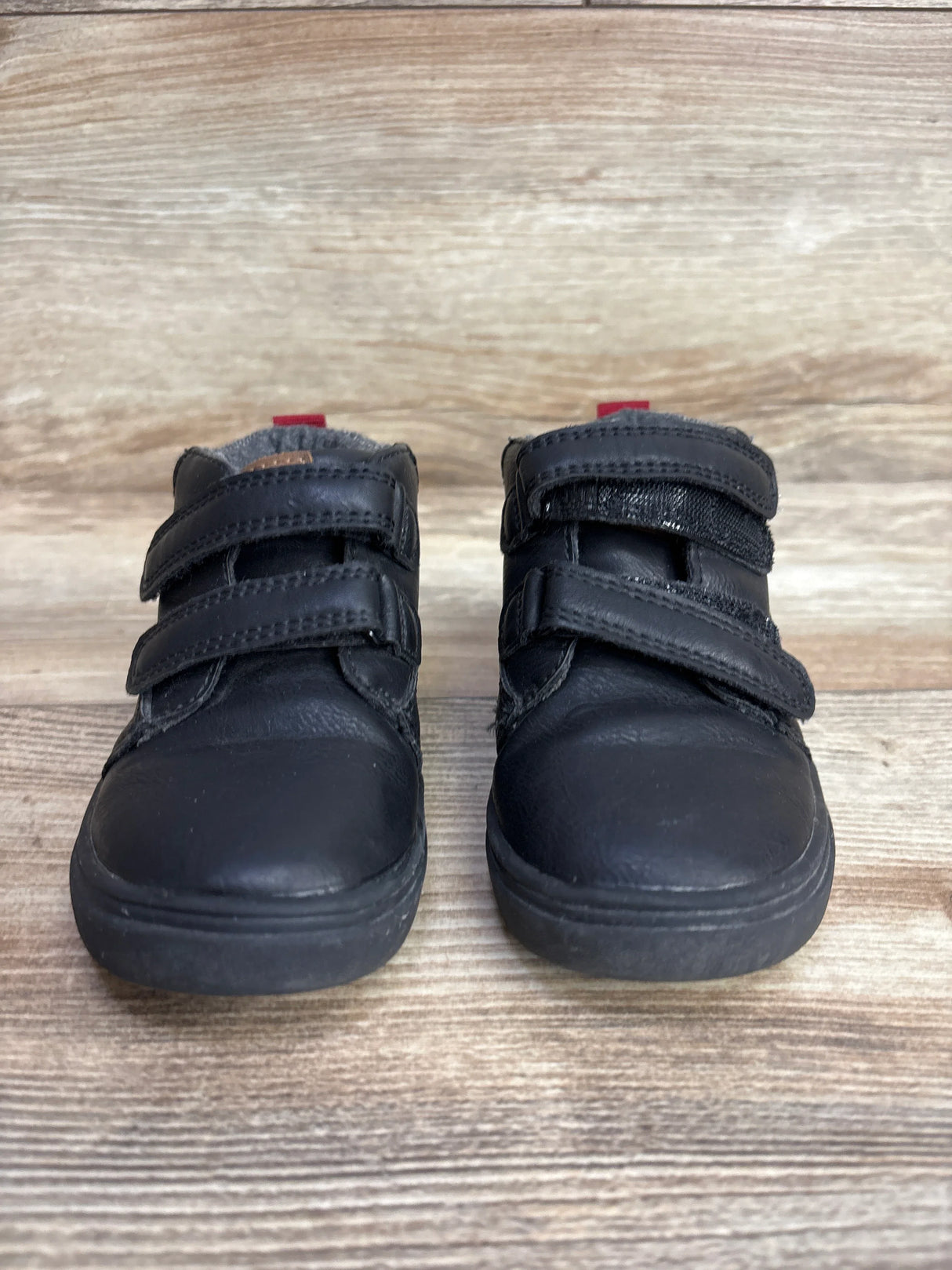Cat & Jack Double Velcro Haider Boots Black sz 7c