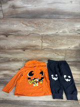 Cat & Jack Pumpkin Hooded Shirt & Jogger Set Orange sz 4T