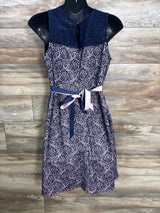 Motherhood Gender Reveal Lace Dress w/ Two Ribbons Blue sz Medium