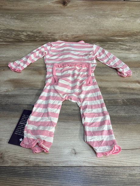 NEW KicKee Pants Classic Ruffle Coverall in Lotus Stripe sz 6-9m - Me n Mommy To Be