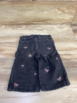 Cat & Jack Embroidered Bow Wide Leg Jeans Black sz 12m