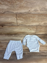 Cloud Island 2pc Pointelle Henley Bodysuit & Pants Set Blue sz Newborn