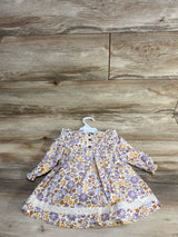 NEW Max Studio 3pc Floral Cord Dress & Stockings Set Ivory sz 3-6m