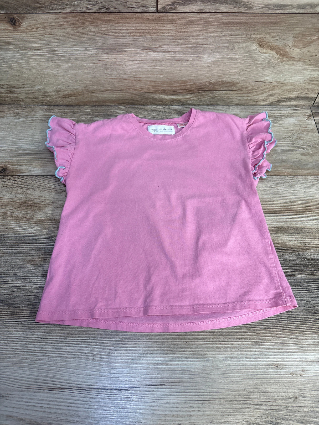 Zara Flutter Sleeve Shirt Pink sz 5T