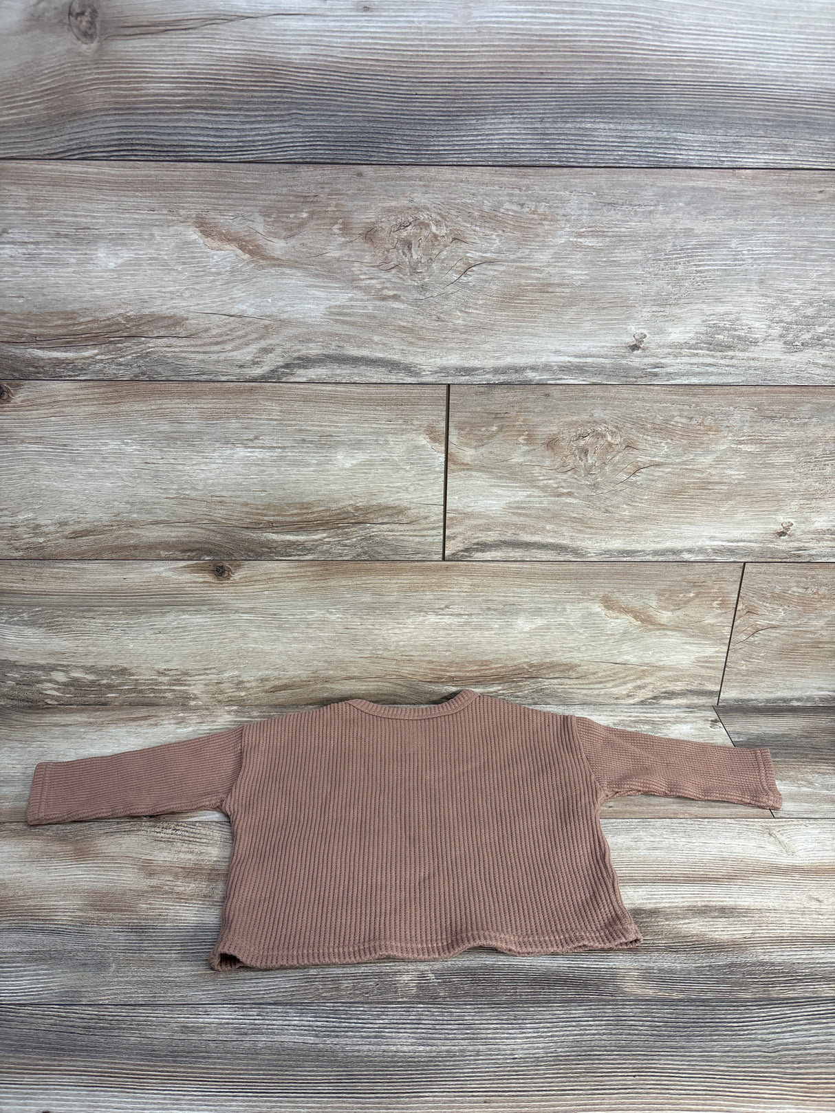 Easy Peasy Waffle Knit Shirt Brown sz 18m