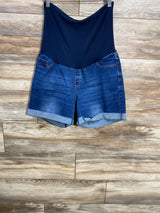 SONG Maternity Full Panel Denim Shorts Blue sz XL