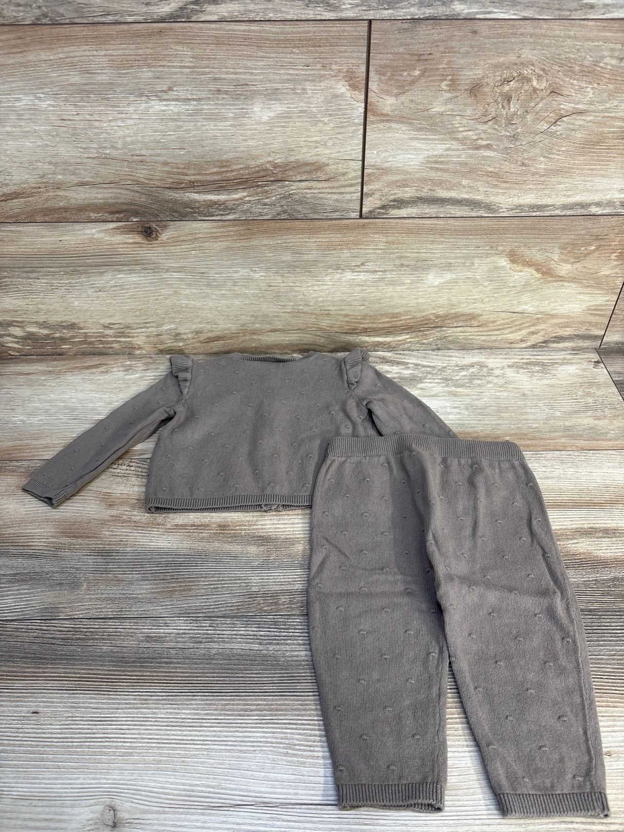 Carter's 2pc Textured Button Front Cardigan Taupe sz 9m