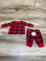 Carter's 2pc Buffalo Check Santa Shirt & Pants Red sz 3m