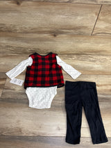 NEW Just One You 3pc Buffalo Fleece Vest Set White sz 6m