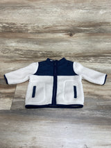 Old Navy Color-Block Sherpa Jacket White/Navy sz 3-6m