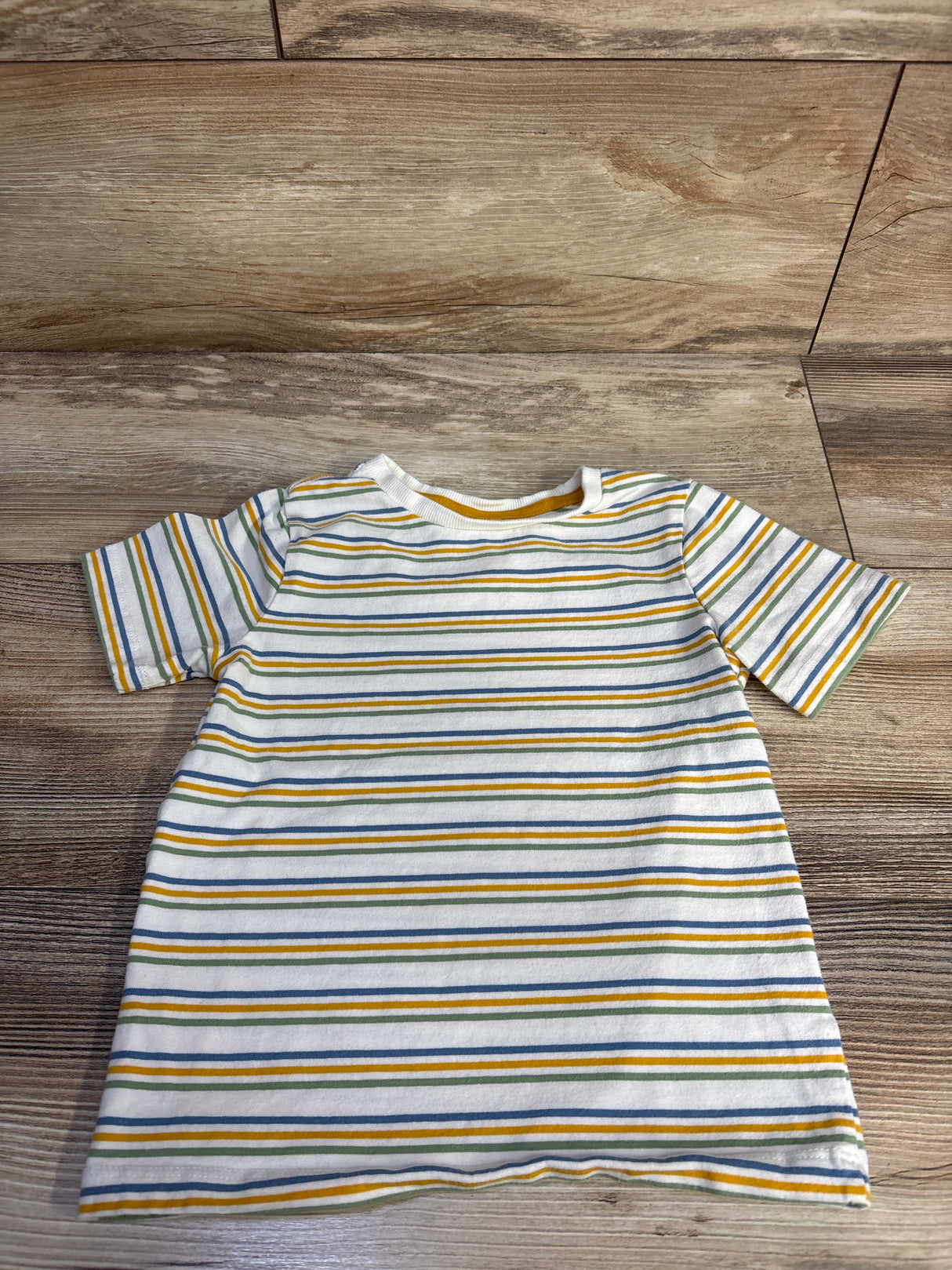 Striped Short Sleeve Shirt White sz 4T