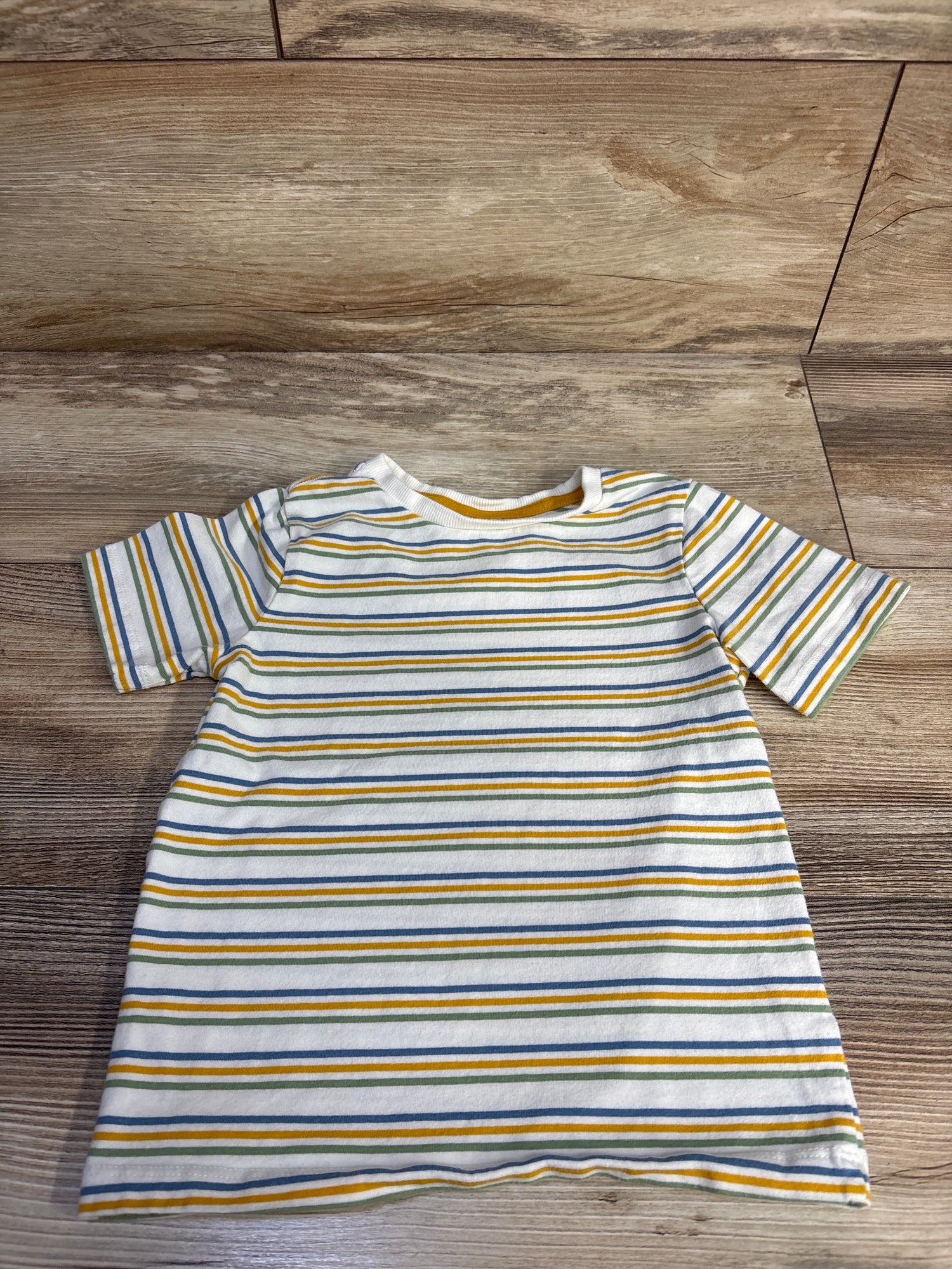 Striped Short Sleeve Shirt White sz 4T