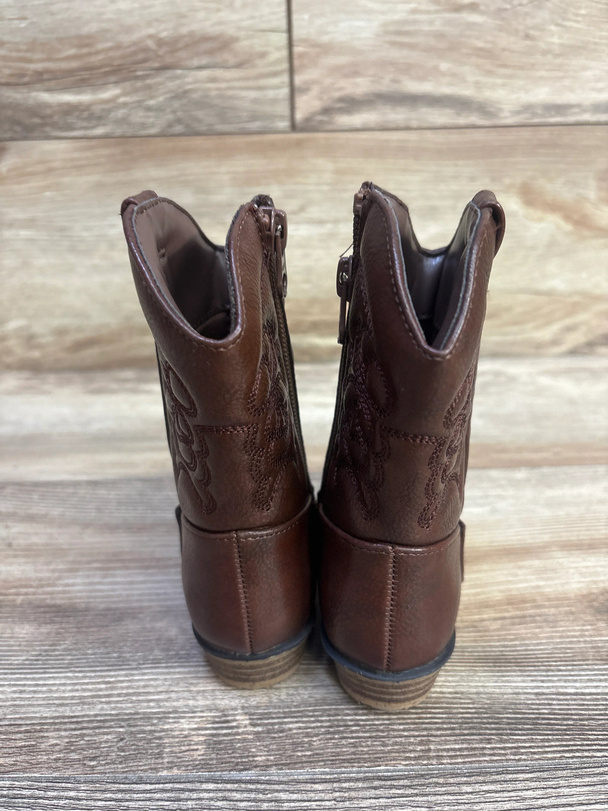 Cat & Jack Memphis Zipper Western Boots Brown sz 7c