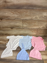 NWOT YSCULBUTOL 6pc OMG Yes We're Triplets Bodysuit & Hat Set sz 4-6m