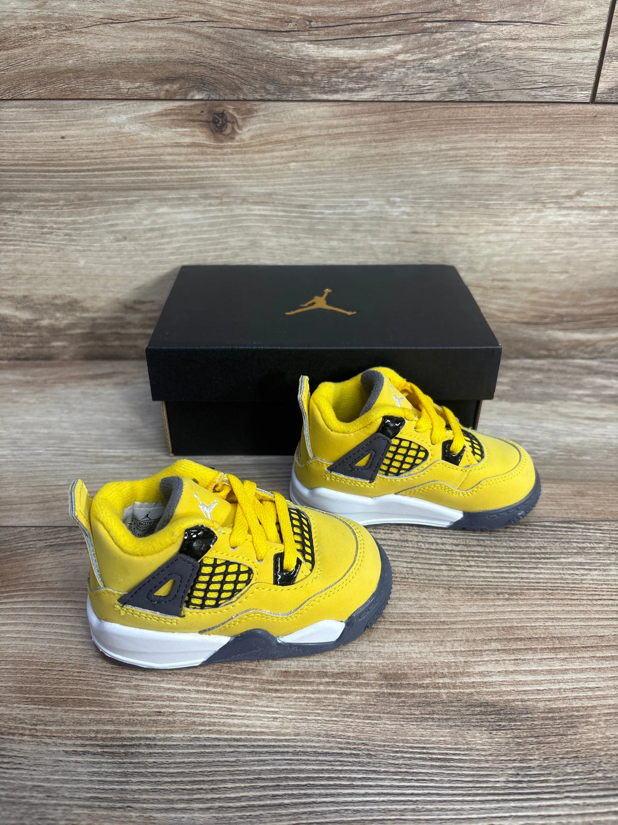 NEW Air Jordan 4 Retro TD 'Lightning' Sneakers sz 4c