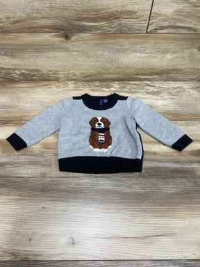 Janie & Jack Classic Grey Heather Winter Dog Sweater sz 6-12m - Me n Mommy To Be