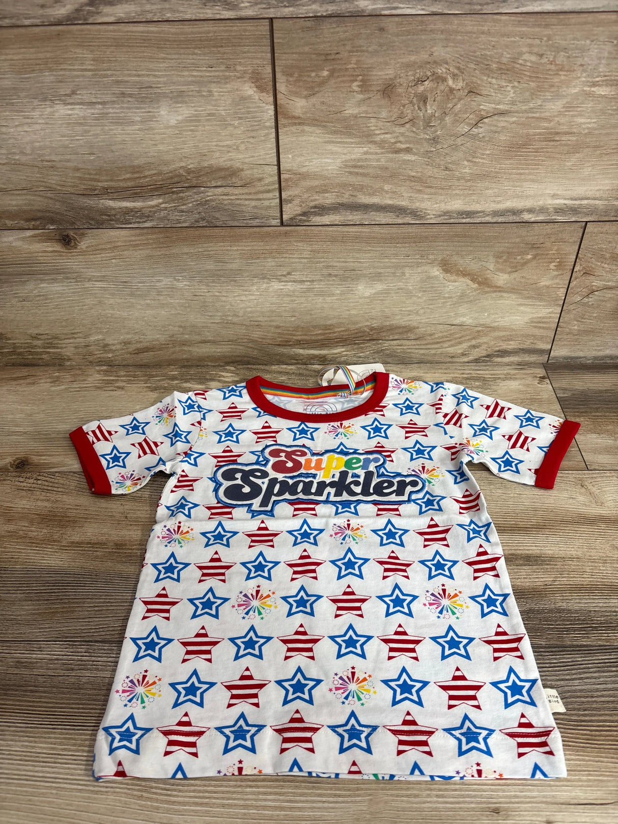 NEW Little Bird Super Sparkler Shirt White sz 3-4Y