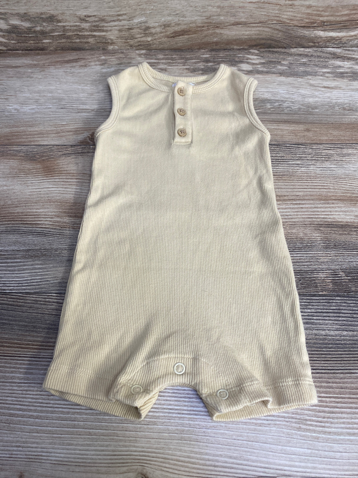 Tun Tun Henley Ribbed Romper Yellow sz 12-18m