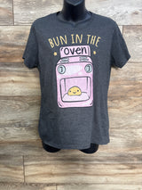 Port & Company Maternity 'Bun in The Oven' Shirt Grey sz Large