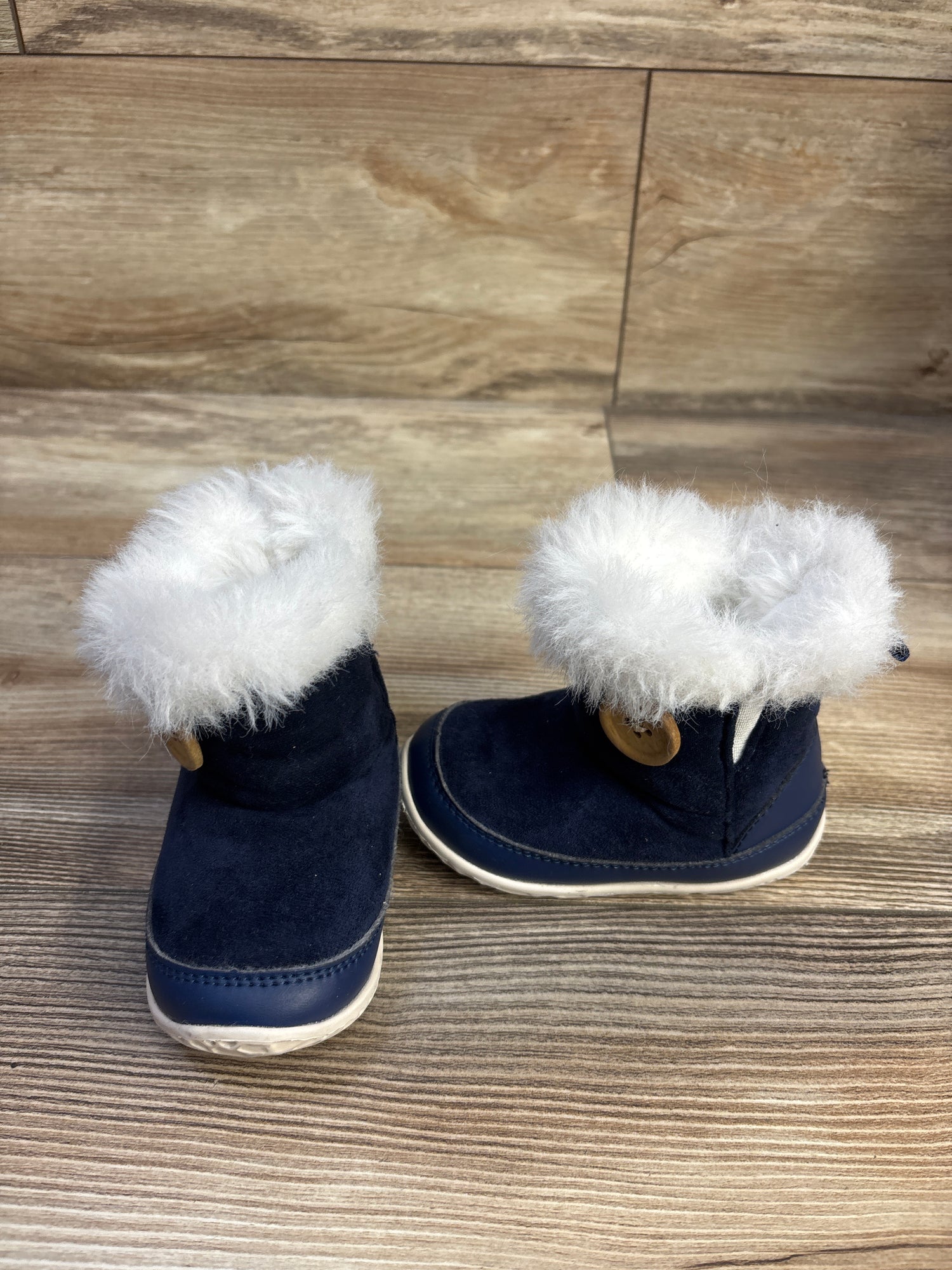 FEETCITY Faux-Fur Lined Boots Navy sz 5c