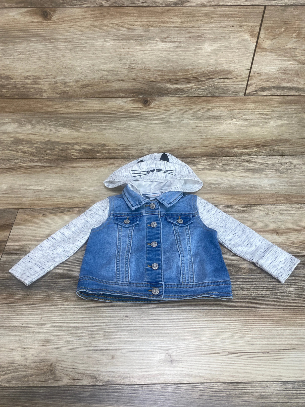 Cat & Jack Cat Hood Denim Jacket Blue sz 18m