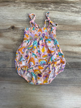 Tullabee Smocked Bamboo Mushroom Bubble Romper sz 3-6m