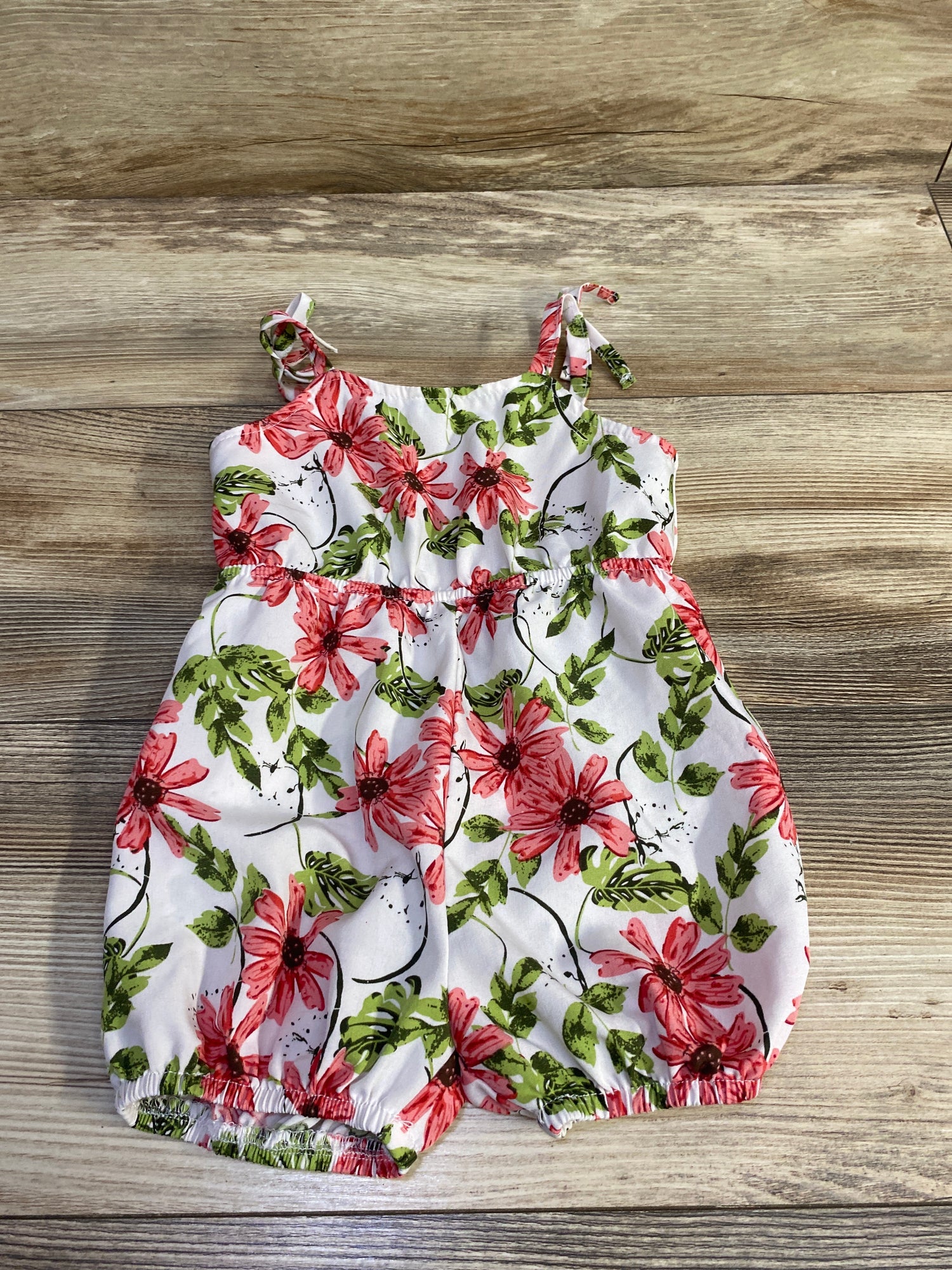 Shein Floral Tank Romper White sz 6-9m