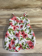 Shein Floral Tank Romper White sz 6-9m