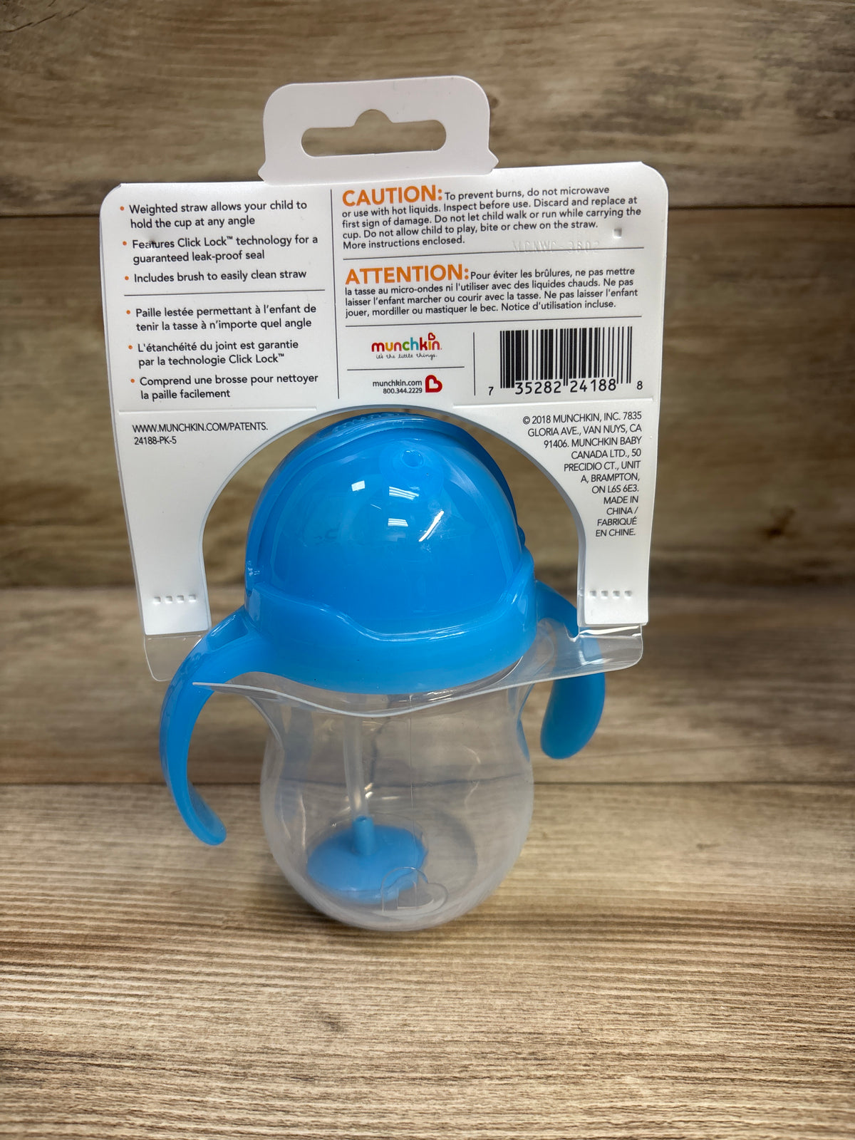 NEW Munchkin Any Angle Weighted Straw Cup Blue 7oz