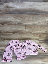 Disney Junior Minnie Mouse 2pc Coat Style Pajama Set Pink sz 2T