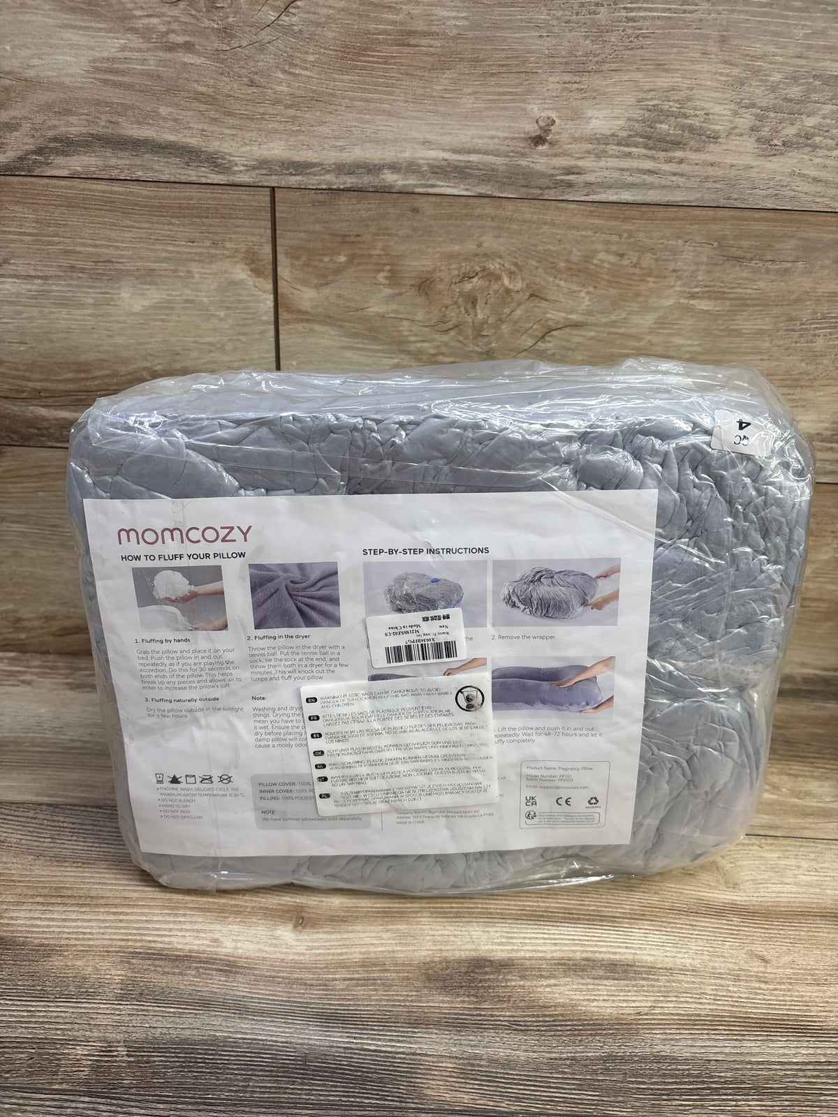 NEW Momcozy U Shaped Pregnancy Body Pillow, Grey