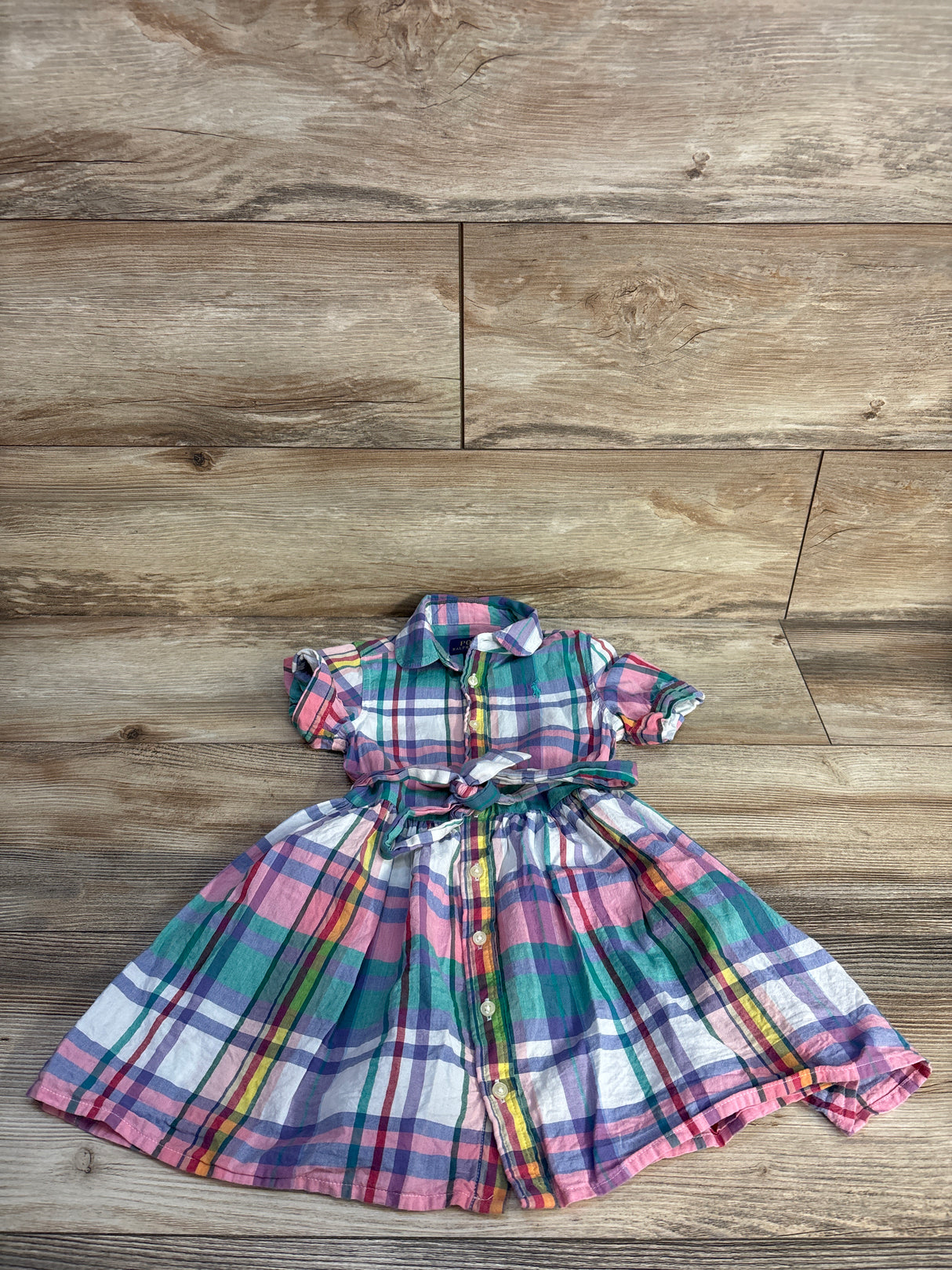 Polo Ralph Lauren Plaid Cotton Madras Shirtdress Multicolor sz 3T