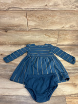 Carter's 2pc Long Sleeve Striped Dress & Bloomers Set Blue sz 24m