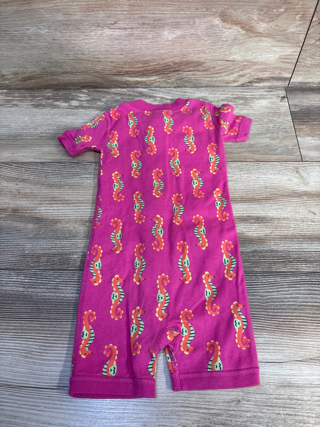 Hanna Andersson Sea Horse Sleeper Romper Pink sz 12-18m
