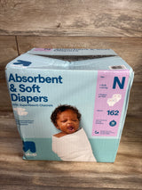 NEW up&up Absorbent & Soft Diapers 162ct. Size Newborn