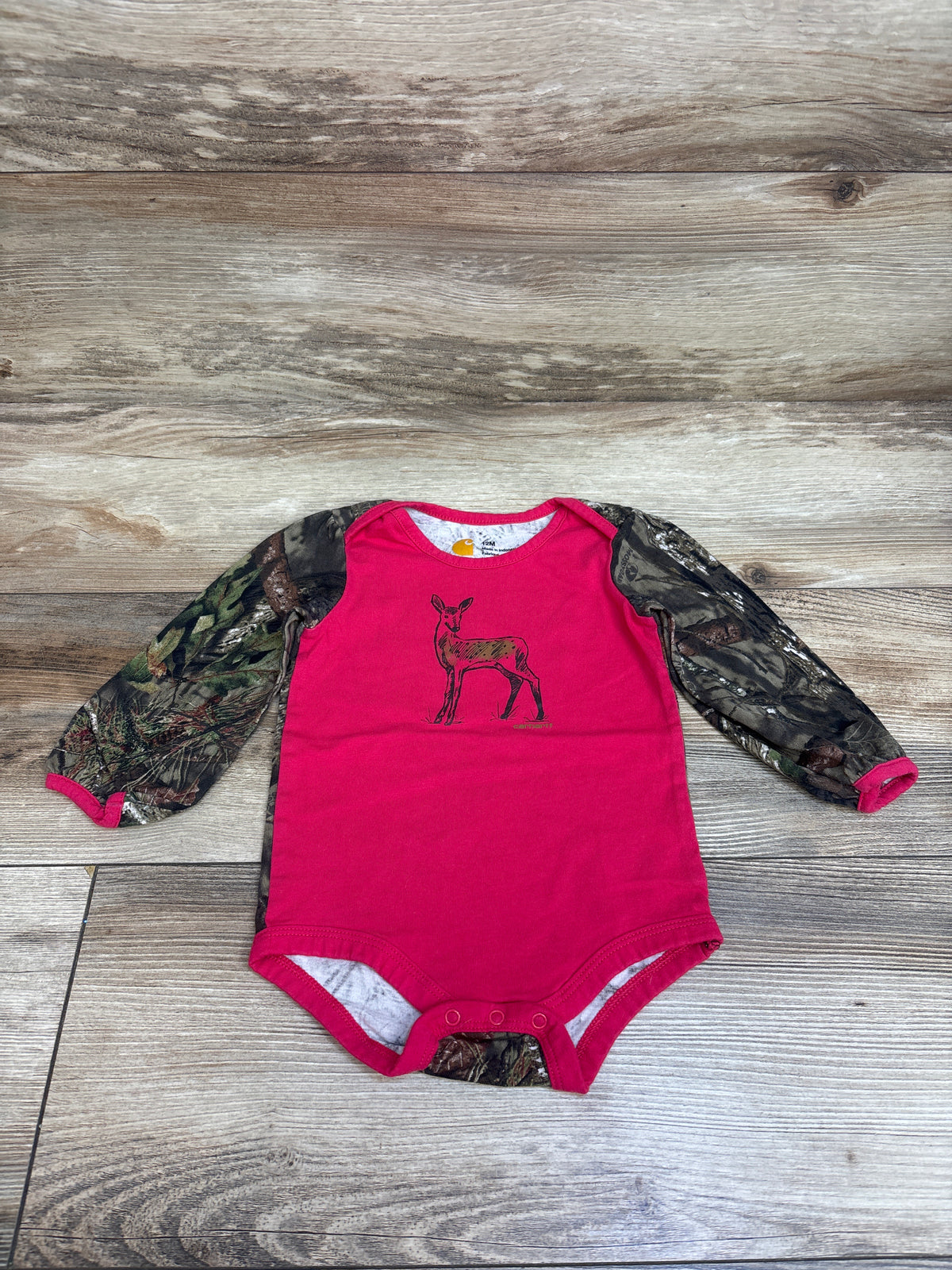 Carhartt Camo Sleeve Deer Bodysuit Pink sz 12m