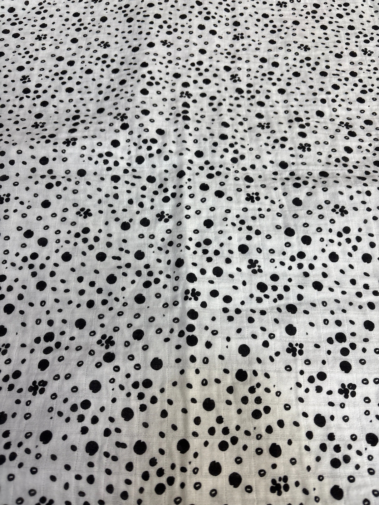 Okie Dokie Muslin Swaddle Blanket, White Polka Dot
