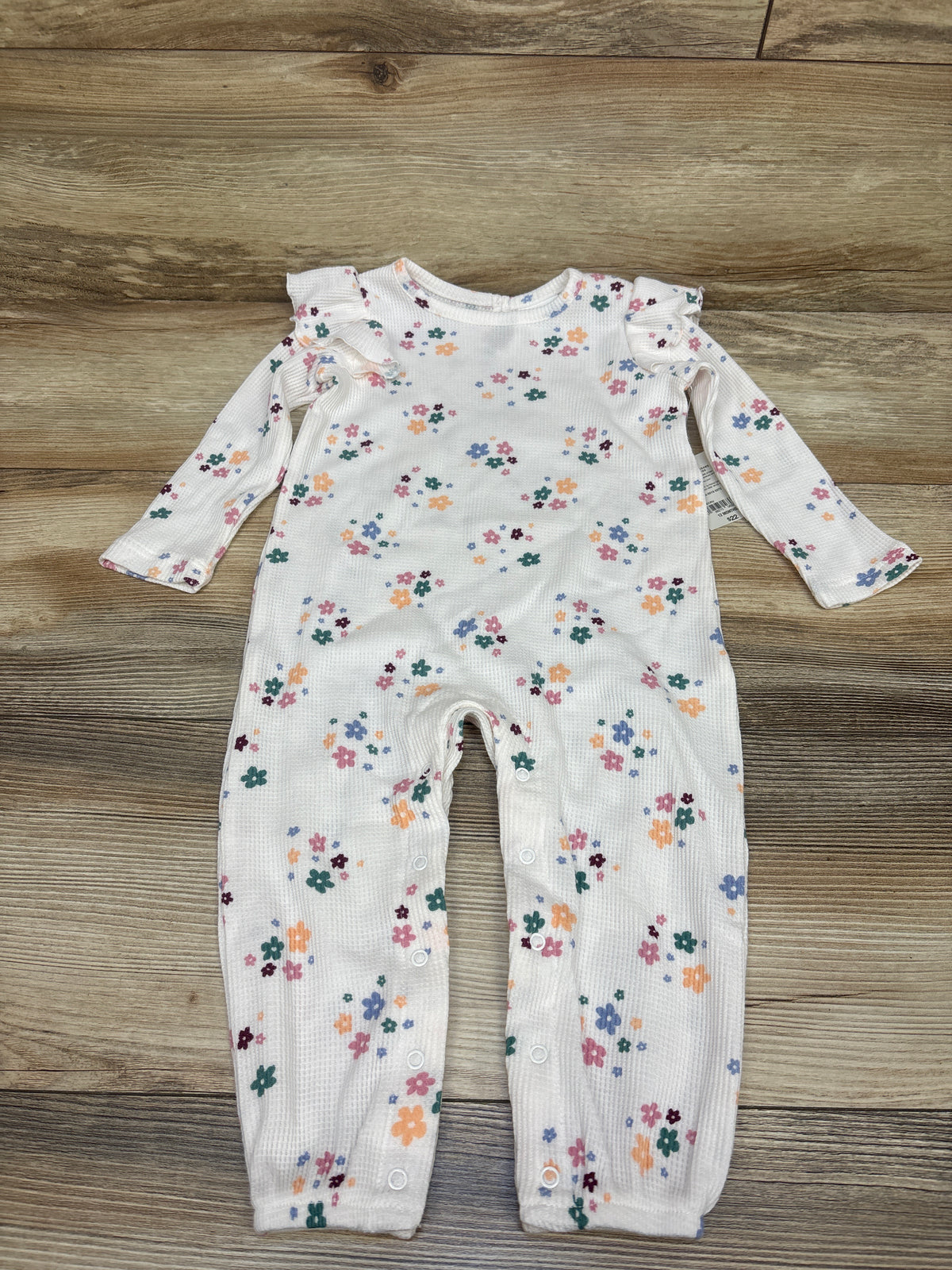 NEW Okie Dokie Waffle Knit Coverall White sz 12m