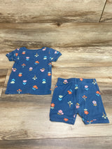 Old Navy 2pc Floral Pj's Blue sz 2T