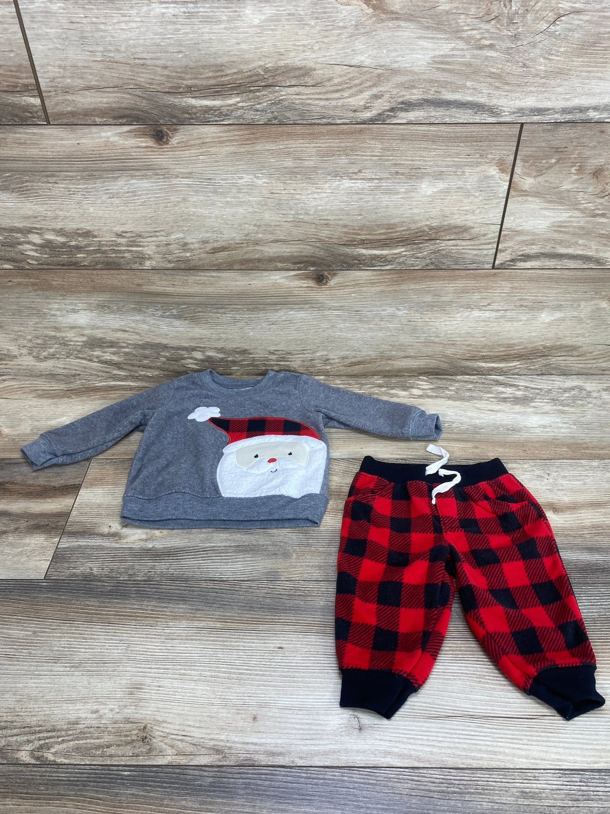 Just One You 2pc Santa Sweatshirt & Pants Grey sz 6m