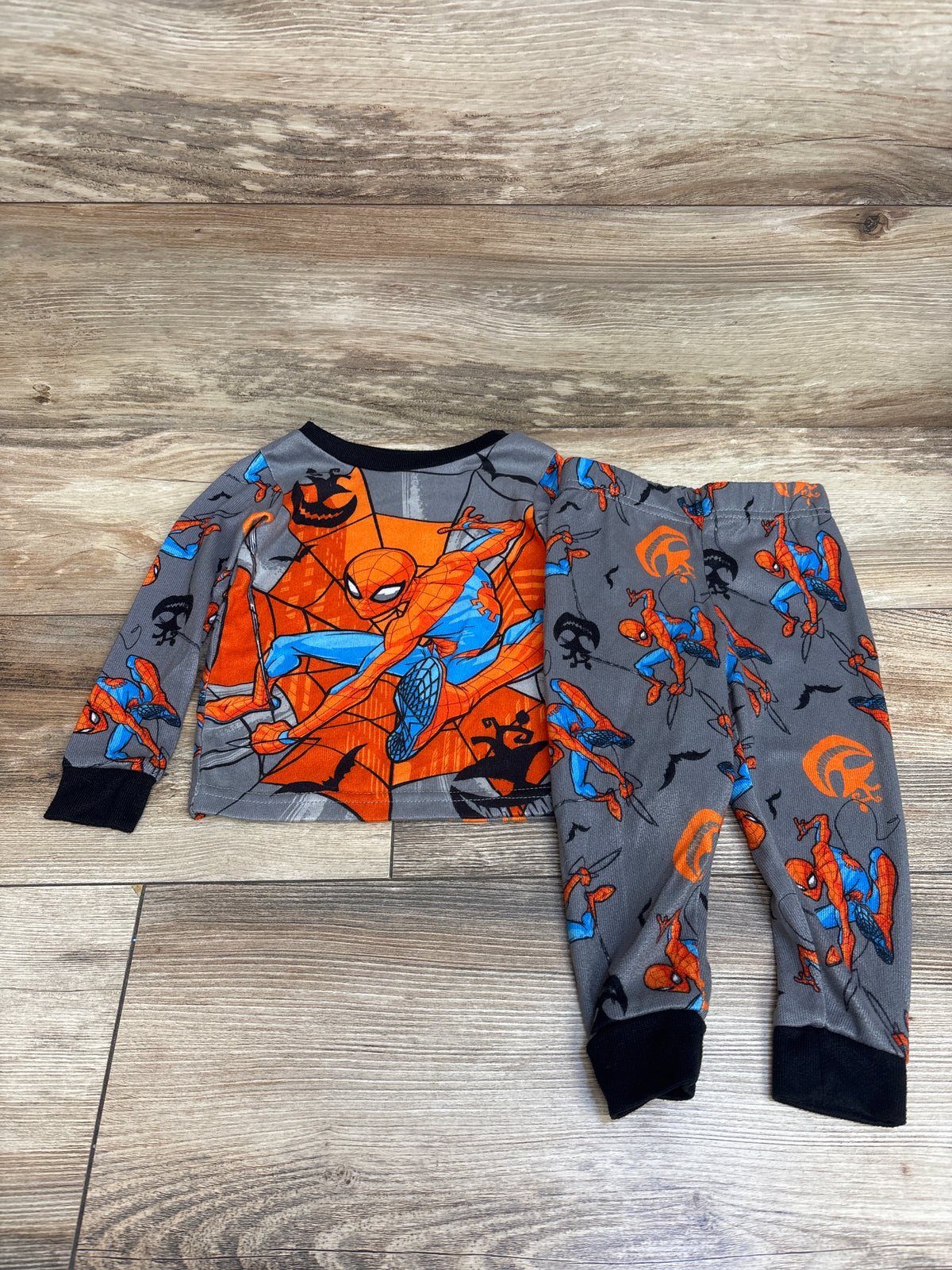 Marvel Spider-Man 2pc Halloween Pajama Set Grey sz 2T