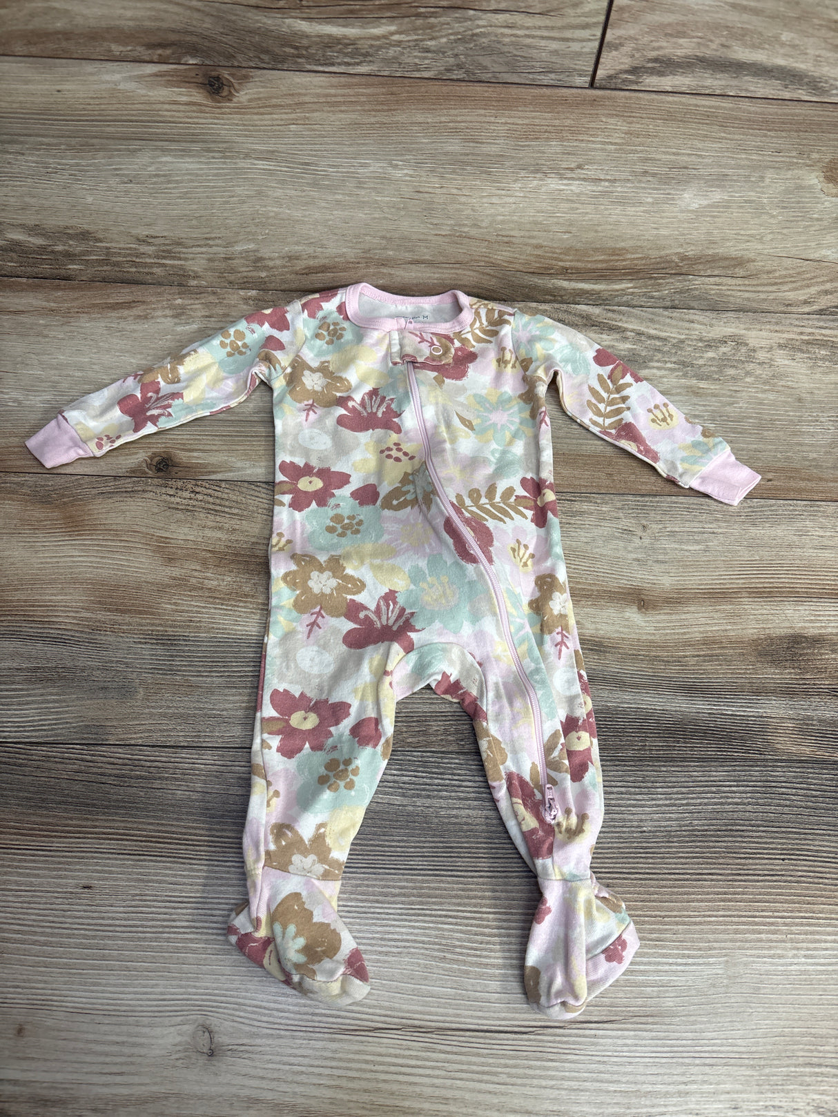 Member's Mark Floral Sleeper Cream sz 6m