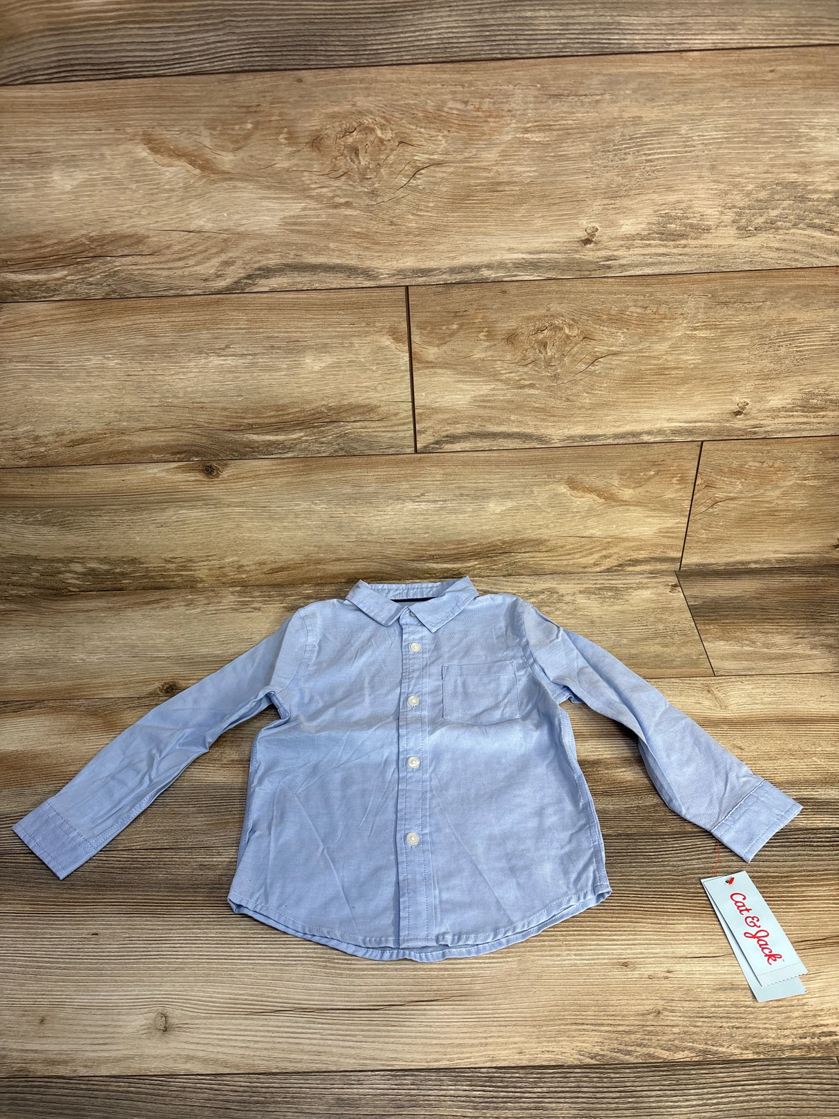 NEW Cat & Jack Button Up Dress Shirt Blue sz 4T