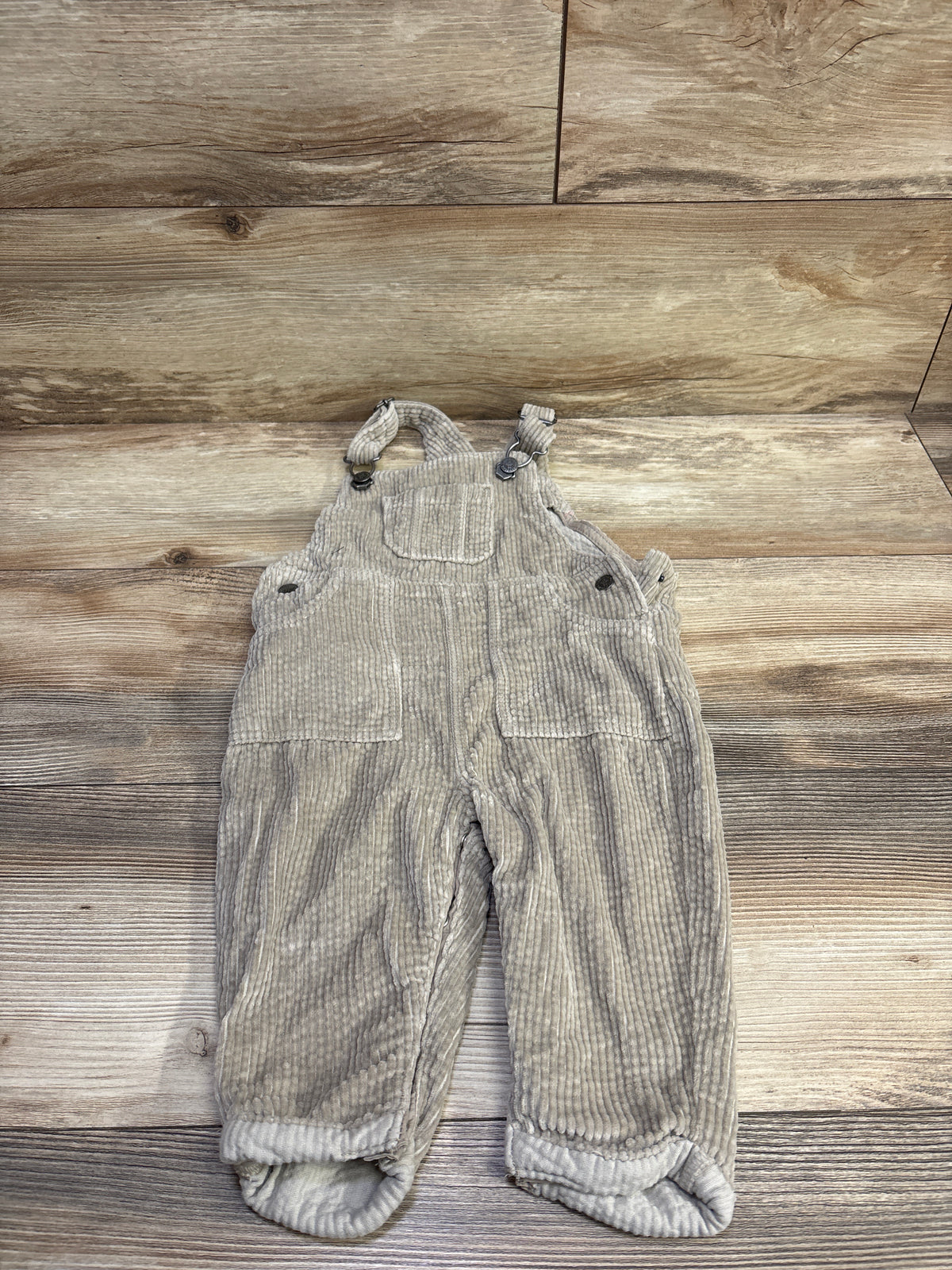 M&S Cotton Corduroy Dungaree Overalls Beige sz 9-12m
