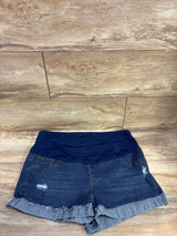 Shein Maternity Full Panel Denim Shorts Blue sz Large